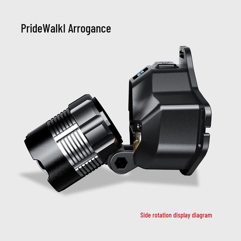 Перезаряжаемый налобный фонарь с высоким световым потоком и цифровым дисплеем для ночной рыбалки и чрезвычайных ситуаций