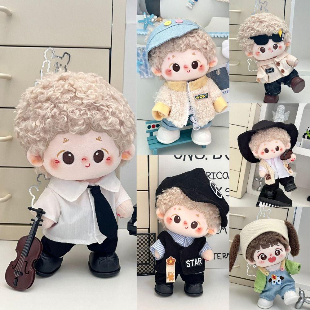 Multiple Styles Cute Outfit 20cm Cotton Doll Plush Toy Cartoon Doll Clothes Children Toys