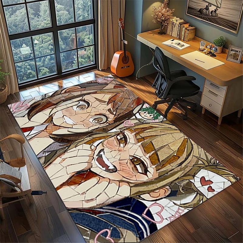 My Hero Academia Decor Rug Large Area Non Slip Washable Carpet Gamer Room Bedroom Mat