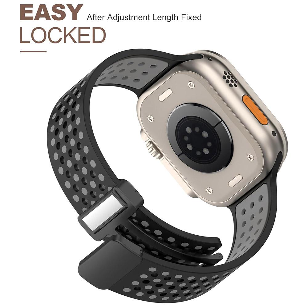 KALEBOL Magnetic Silicone Strap for Apple Watch Series 10 Ultra 9 8 7 SE 6 5 4 3 2 1 46mm 49mm 45mm 44mm 42mm Dual Color Watch Band