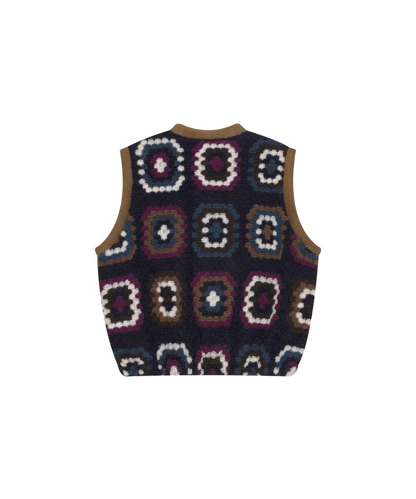 Studio&Parc Crochet Patchwork Vest_Navy