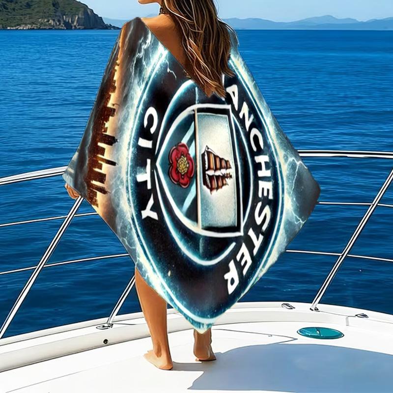Пляжное полотенце с принтом City Football Club, супермягкое из микрофибры, идеальный подарок на день рождения, для бассейна, пляжа, путешествий, для семьи и друзей
