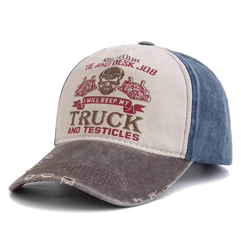 Новая унисекс кепка из стираного хлопка с принтом черепа, состаренная бейсболка для мужчин и женщин, регулируемая повседневная модная шляпа для папы