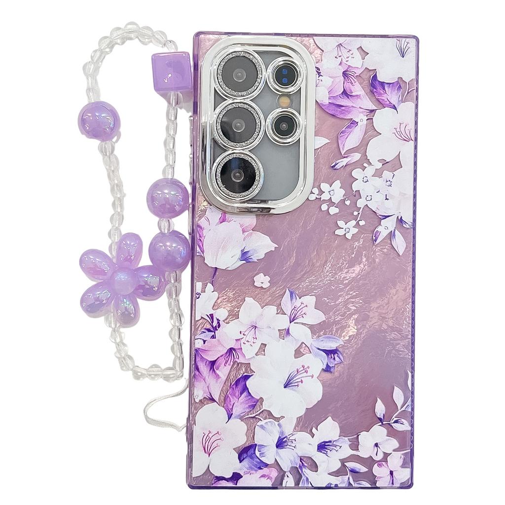 Samsung S25 Ultra Mobile Phone Case Flower Lens Film S24 All Inclusive New A56 Bracelet Protective Case