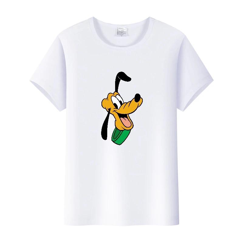Funny Disney Cartoon Tees Mickey Mouse Pluto Graphic Woman Summer Crop Tops Mens T-Shirts Loose Clothing Grunge Y2K Blouses