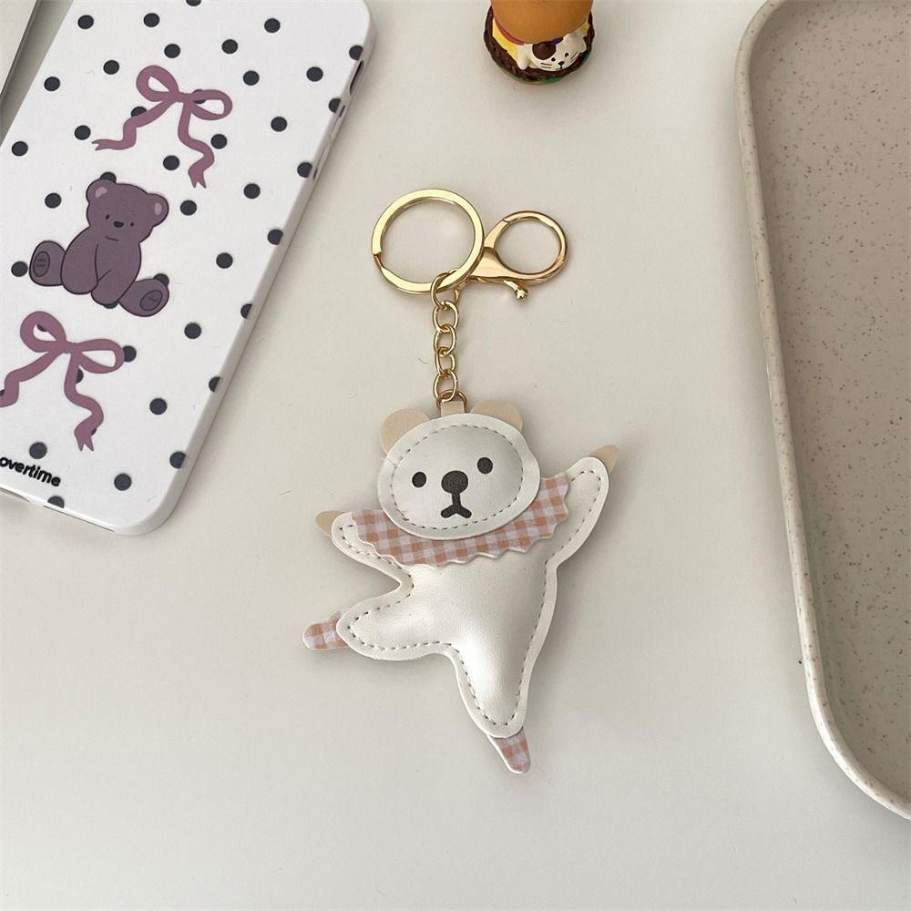 Лоскутный балетный медведь брелок животное автомобильный брелок кавайный PU медведь кулон студенты