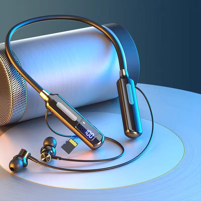 2025 Bluetooth Neckband Headphones: Long Battery Life, Sports-Ready, Music Listening, Apple & Android Compatible with Call Function