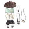 And Plate Set for 20cm Plush Otaku Kpopdoll Costume Beret, Shirt, Vest, Pants, Tie, Shoes, Cat-shaped Toy, Kigurumi, Accessories, Activities, Doll,
