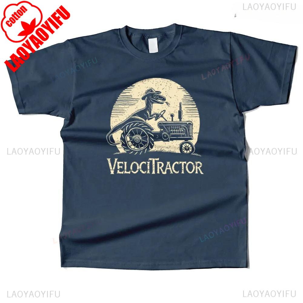 Мужская хлопковая футболка с графикой VelociTractor, уличная повседневная футболка для мужчин и женщин, графические футболки, уличная одежда, летние топы