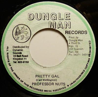 7-дюймовая пластинка PROFESSOR NUTS - Pretty Gal NONE Dungle Man Reco Ямайка Регги, Ска и Даб Б/у
