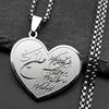 Heart Muslim Islamic Quran Stainless Steel Chain Necklace for Women Men Gold Color Arabic Letter Necklaces Pendants Jewelry