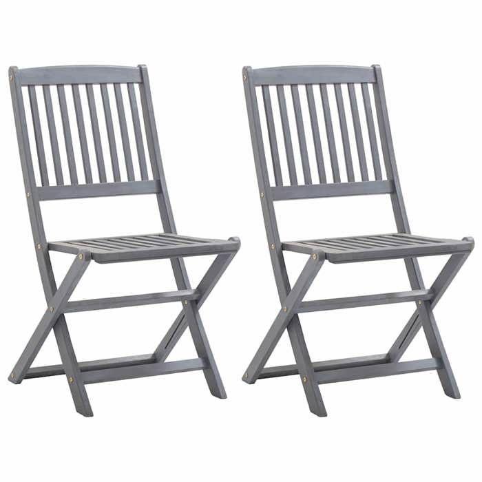 VidaXL Lot de 2 Chaises Pliables d'Extérieur avec Coussins, Sièges de Terrasse, Chaises de Salle à Manger, Meubles de Patio 3064536