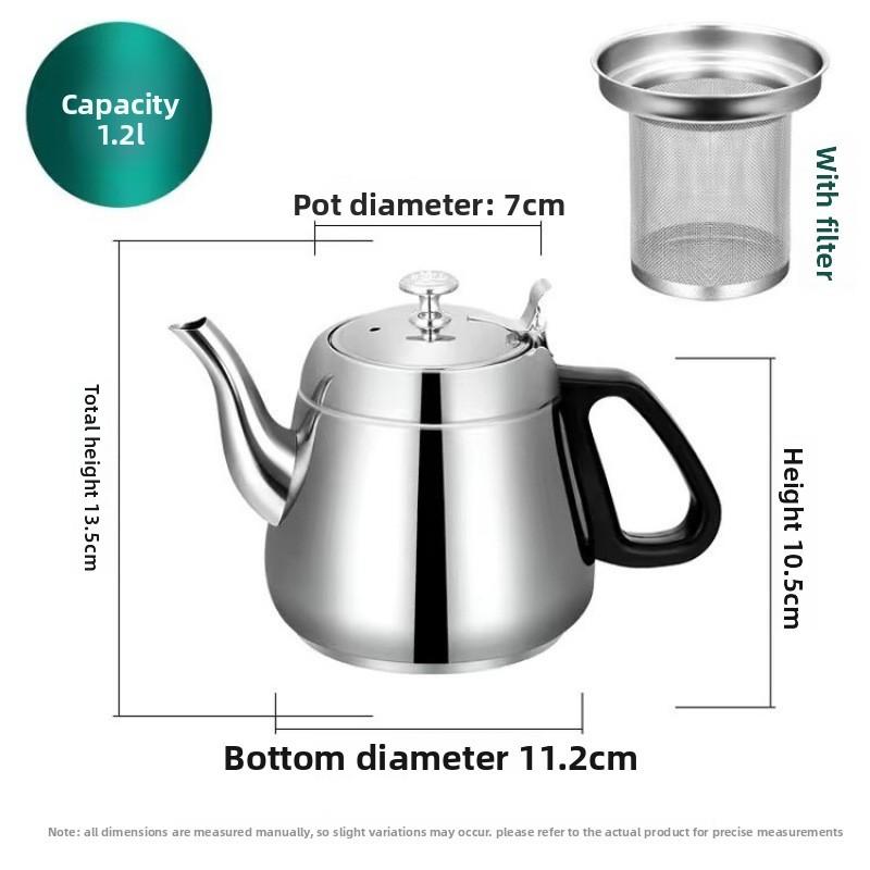 Thickened Stainless Steel Tea Pot With Filter For Family And Office Brewing