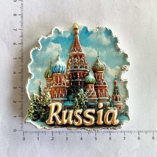 Русские наклейки на холодильник Москва Ст. Собор Василия Блаженного Матрешка Трехмерные Магнитные Наклейки Памятные Сувениры для Путешествий