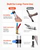 Solar Panel Cleaning Kit, 7.365 m, Water Fed Pole Kit with Cleaning Brush, Soap Dispenser, Extendable Aluminum Telescopic Pole, 180° Rotatable Brush