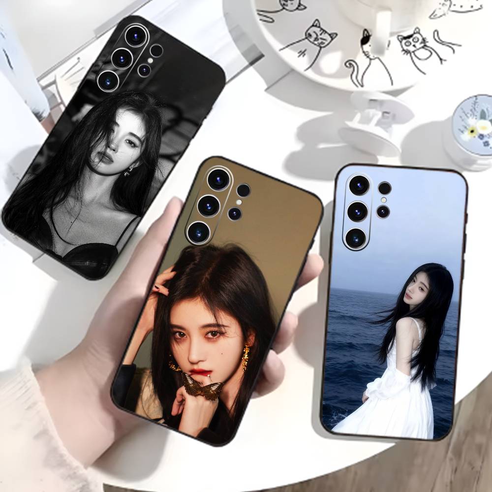 Чехол для телефона Ju Jingyi P- Kiku для Samsung S26, S25, S24, S23, S22, S30, S21, Ultra, Plus, FE 5G Черный Мягкая крышка