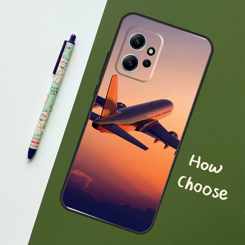 Airplane Plane Aircraft For Xiaomi Redmi Note 12S 11S 10S 9S Note 12 8 9 10 11 Pro Phone Case For Redmi 12 9 C 10C