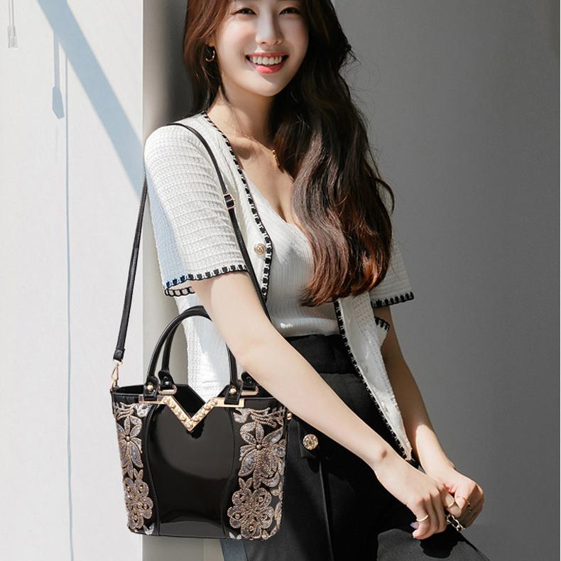 Женская сумка Элегантная яркая кожаная сумка большой емкости Модная сумка через плечо Сумка через плечо