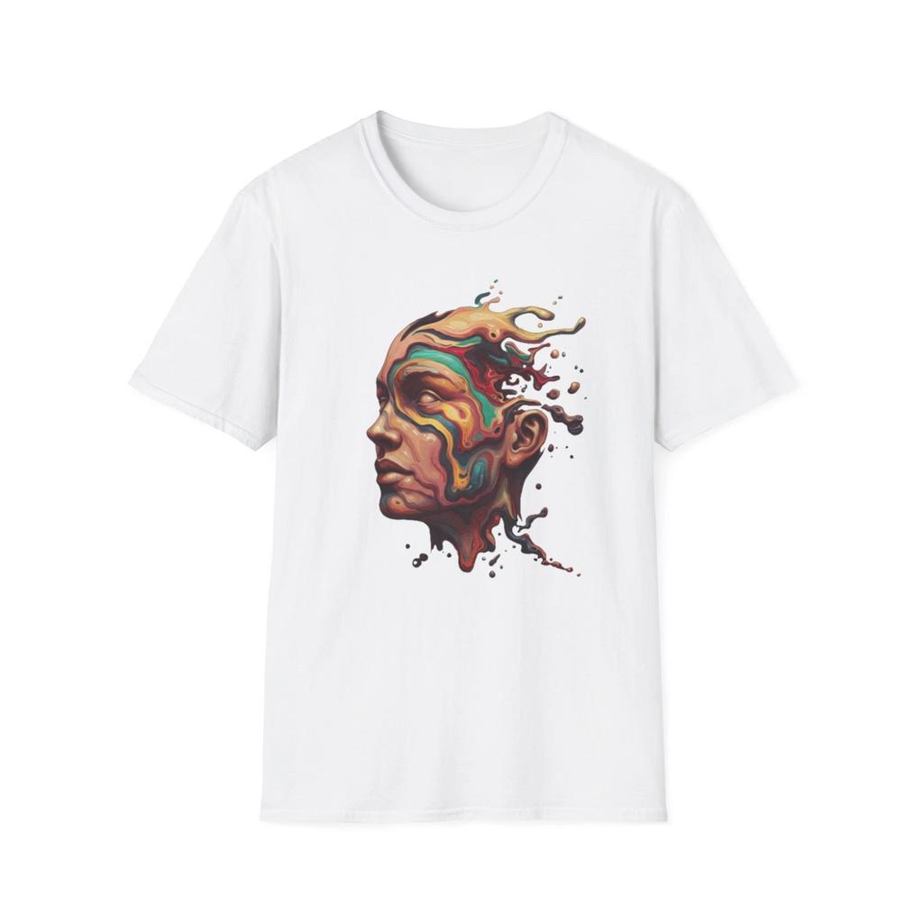 Melting Head Abstract Art T shirt, Graphic Tee, Psychedelic Shirt, Unisex Tee