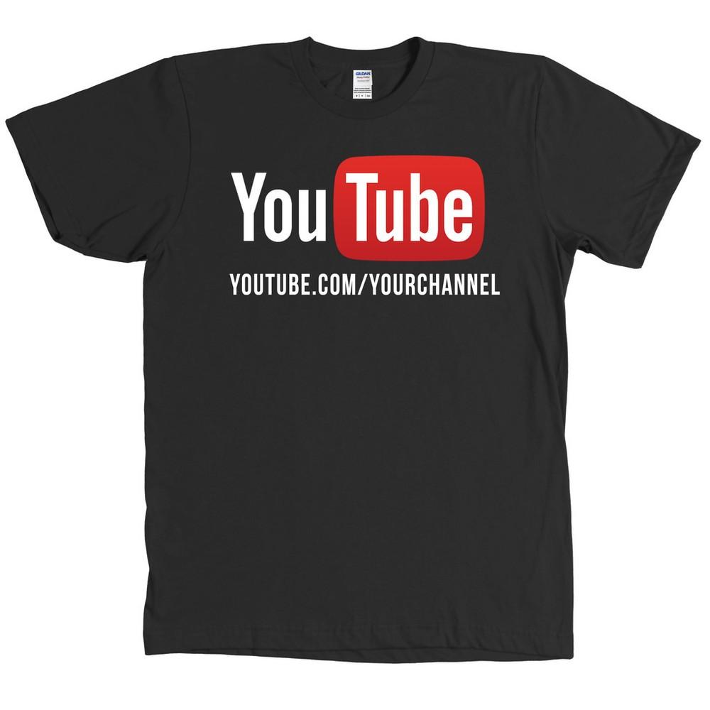 Футболка с КАСТОМНЫМ URL-адресом YouTube-канала - ВАШ КАНАЛ НА ФУТБОЛКЕ - МНОГО ЦВЕТОВ Унисекс Футболка