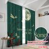 2pcs 2D flat printing Curtain Dragonfly Moon Night Sky Fabric Without Electricity All Season Party & Holiday Decor for Indoor