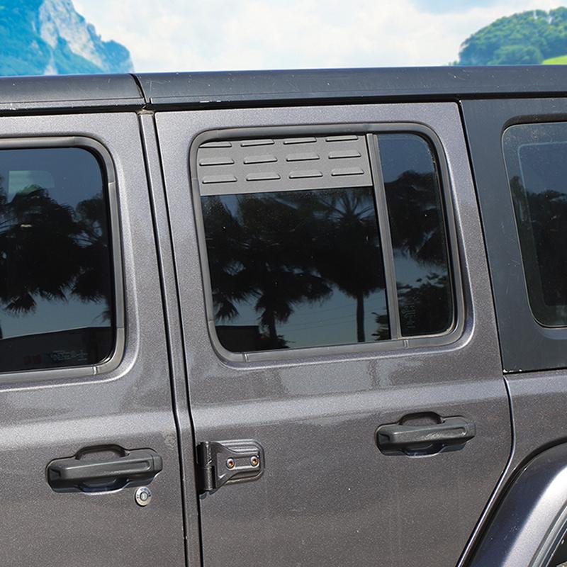 For Jeep Wrangler JL 2018 Up Car Rear Window Vent Louver Sun Shield Panel Cover Decoration Aluminum Alloy