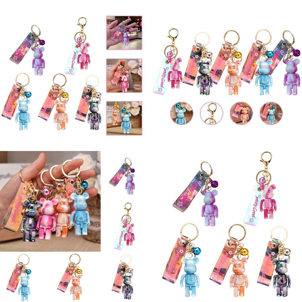 Очаровательный акриловый брелок в виде медвежонка, подвеска для автомобиля, подарок для семьи и друзей