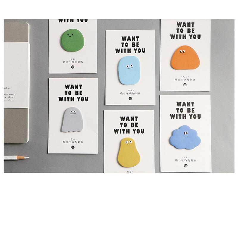 1 шт. Милый блокнот для заметок в виде конфетных бобов с мультяшными рисунками, 30 листов, липкие наклейки для дневника, планировщика