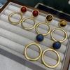 Серьги-кольца из гладкого нанхунского агата, Серьги, Французский ретро-стиль, Большие серьги с камнем тигровый глаз, Модные и простые универсальные серьги.