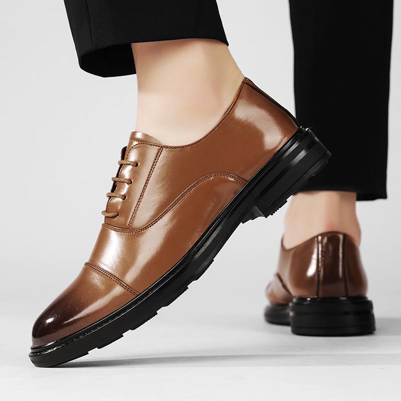 FashionMen Dress Shoes Formal Dress Shoe Black Leather Shoes Men Lace Up Point Toe Business Casual Shoes for Men Wedding Party Office