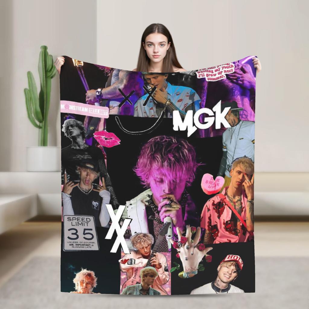 Плед MGK Lost Americana Tour 2025-2026 Разные размеры Мягкий и легкий Пледы для дивана кресла и кровати