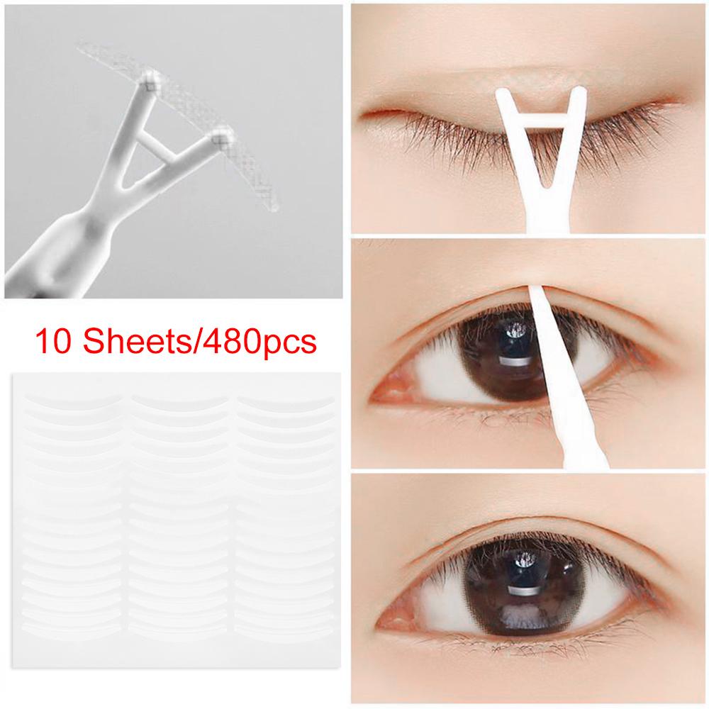 480Pcs Hot Adhesive Invisible Eyelid Stickers Eye Makeup Tape Transparent Double Side Eyelid