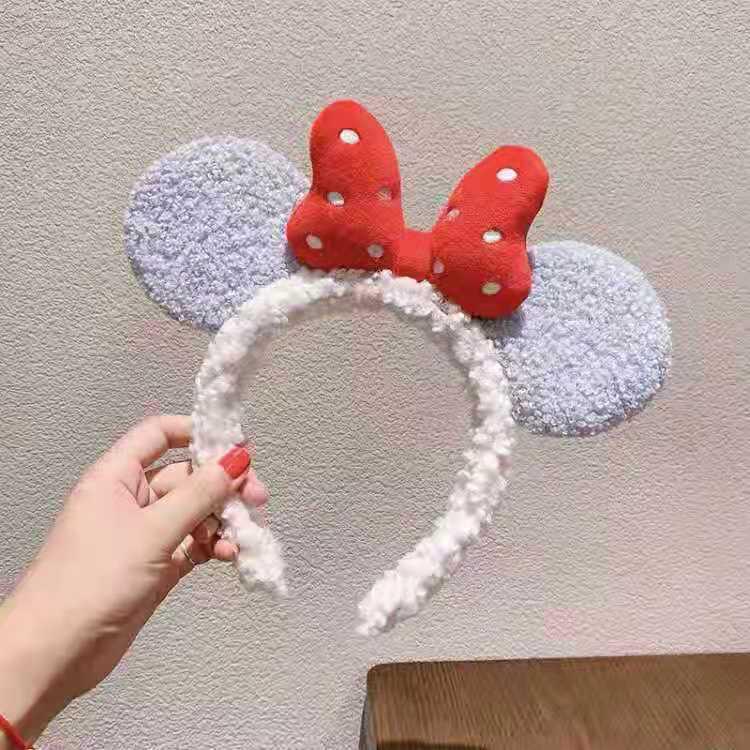 Плюшевая повязка на голову Stella Lou Rabbit Ears - милый цветочный аксессуар для волос в стиле Микки Мауса для женщин