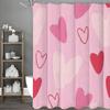 Pink Red Heart Shower Curtain, Bathroom Decorative Shower Curtain, Waterproof Shower Curtain with Hooks