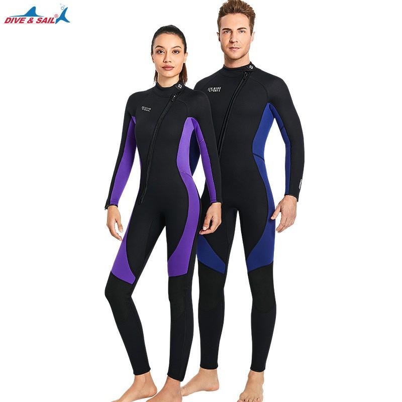 Diving Suit 3MM One-piece Long-sleeved Cold-proof Warm Swimsuit Snorkeling Surfsuit