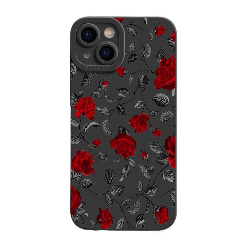 Ретро Цветочный Розовый Арт Принт Чехол для Телефона для Серии iPhone 17 16 15 14 13 12 11 Pro Max Plus Двухслойная Защита