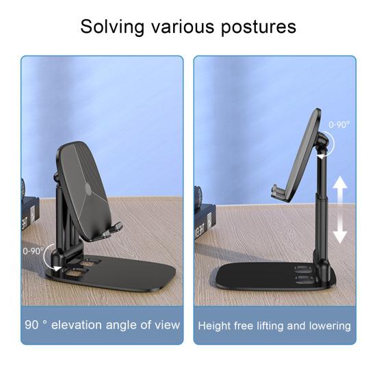 Складной металлический держатель для планшета на 360 градусов, вращение без помощи рук, стабильная поддержка, противоскользящий регулируемый телефон