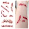 1Pcs Halloween Zombie Scars Tattoos With Fake Bloody Makeup Halloween Decoration Wound Scary Blood Injury Tattoo Stickers