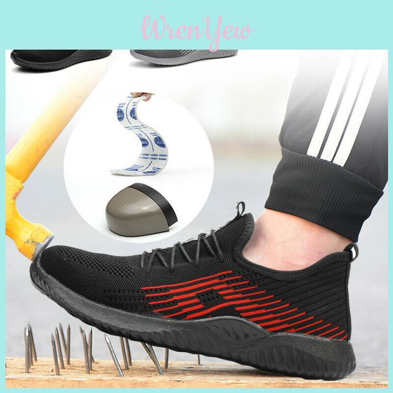 Breathable Mens Womens Safety Shoes Trainers With Slip Resistant Steel Sole