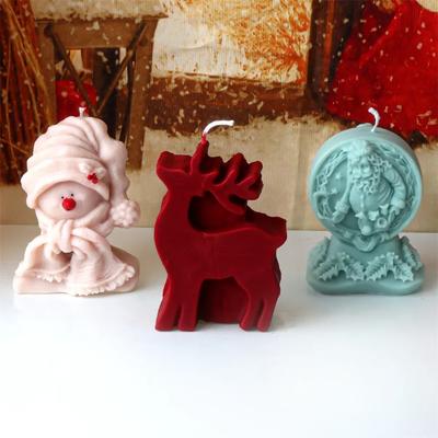 3D DIY Форма для свечи «Санта-Клаус» из силикона, Форма для свечи «Снежный колокольчик», «Лось», Форма для смолы «Рождественская елка», Рождественский подарок