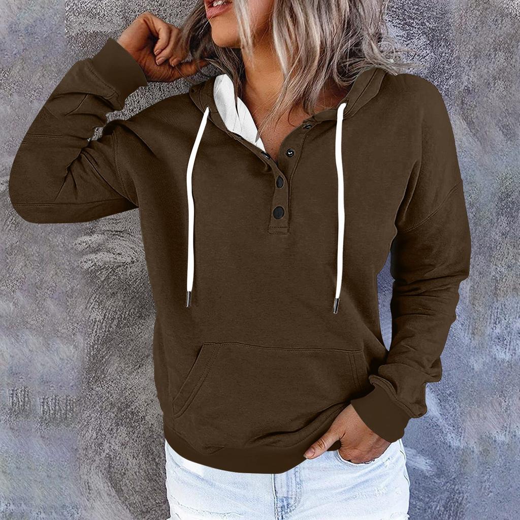 Женские повседневные модные однотонные пуловеры с длинными рукавами, толстовки с капюшоном