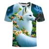2024 Summer New 3D Digital Printed Fox Pattern Series Short Sleeve, Casual Fashion Trendy T-shirt