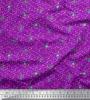 Purple Japan Crepe Satin Fabric Spiral & Dots Print Sewing Fabric Metre 42 Inch