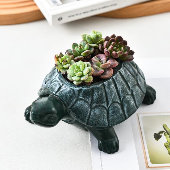 Turtle Succulents Planter Resin Animal Flower Pot Tabletop Decoration Turtle Statue Planter for Garden Home Indoor Outdoor Use