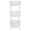 3 Tier Rolling Car Carbon Steel Round Folding Mobile Utility Storage Cart with Lockable Wheels for