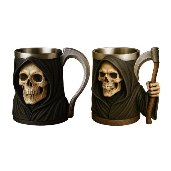 Halloween Skeleton Mug Gothic Coffee Cup Resin Tea Cup Creative Drinking Glass for Kitchen Restaurant Party Outdoors
