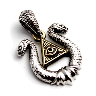 [World Accessories Carmelo] Подвеска Змея Подкова Око Провидения - Серебро - Женская и Мужская