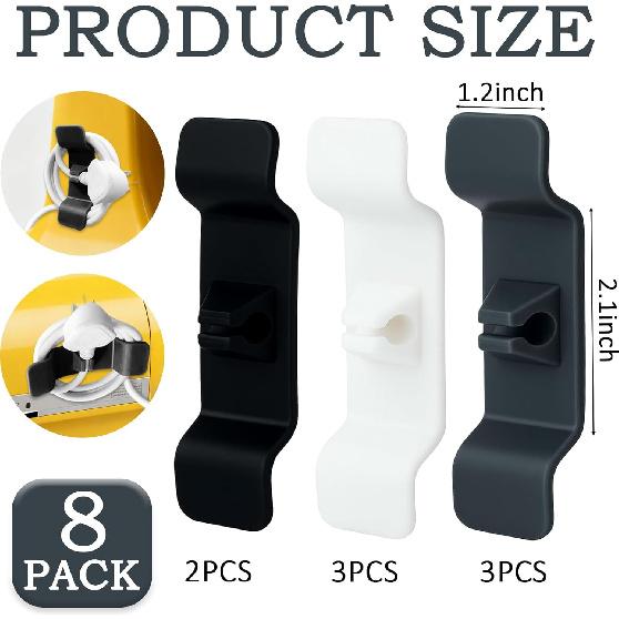 Органайзер для шнуров бытовой техники, набор из 8 шт., органайзер для шнуров кухонной техники, обертка для проводов, держатель шнура, фиксатор кабеля, наклеивающийся на миксеры, кофеварку, мультиварку