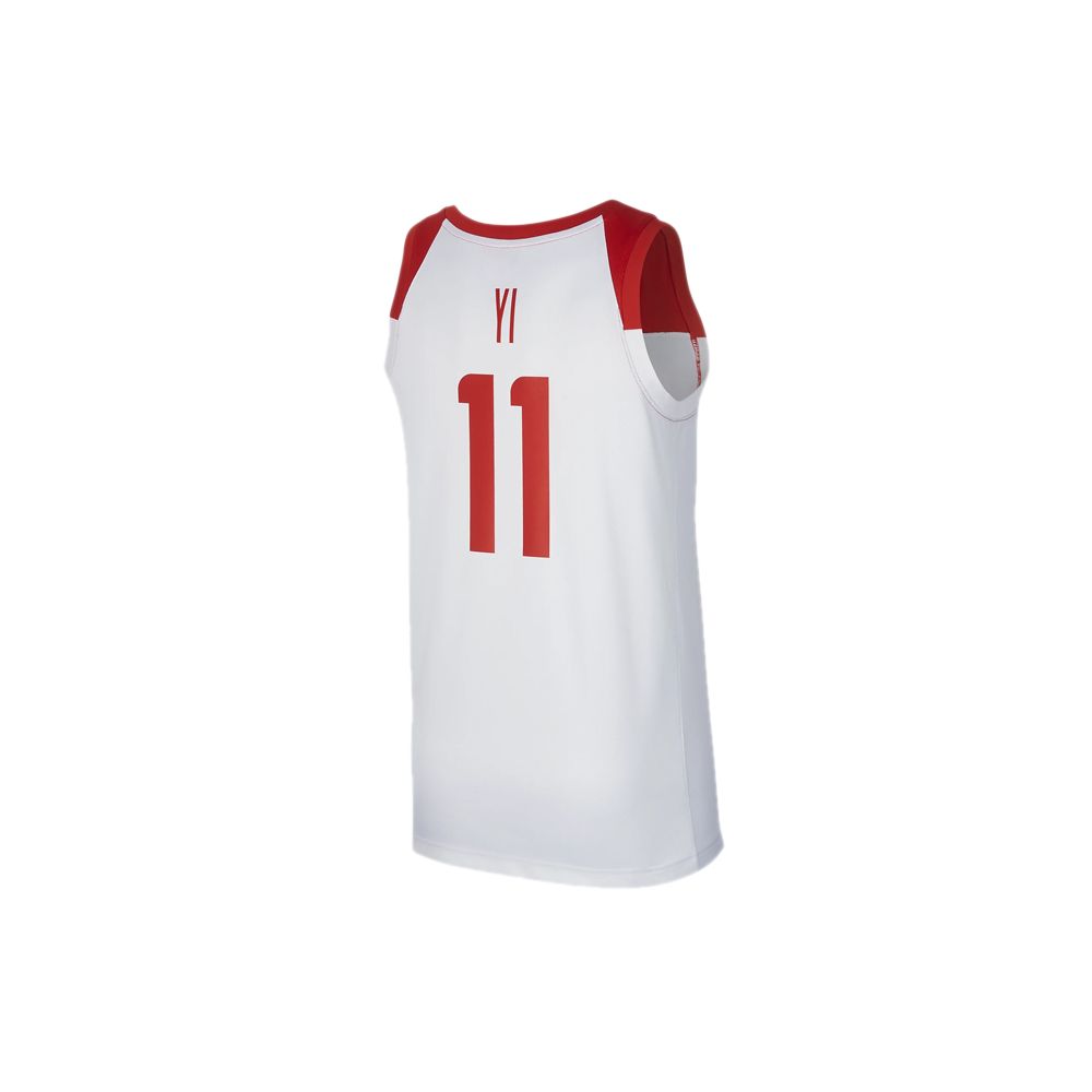 Nike Национальная сборная Китая Yi Jianlian # 11 Баскетбольная майка Мужская спортивная майка белая CD9485-102