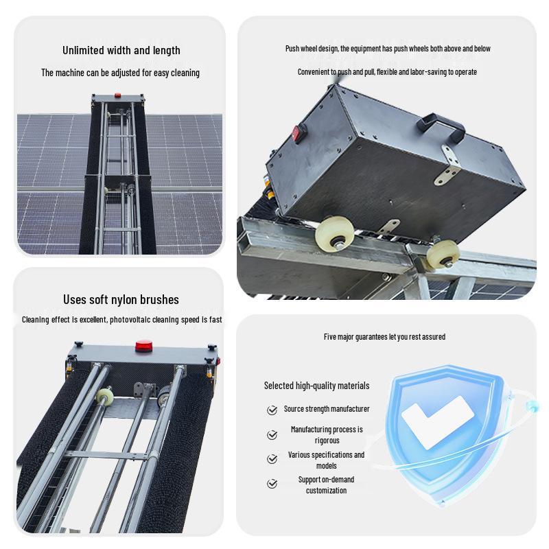 Easy-Install Solar Panel Cleaning Robot with Brush